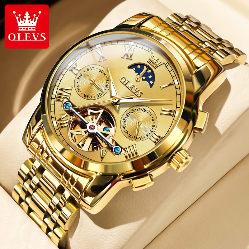 Leather Watch Strap - OLEVS 6617 Jam Tangan Mekanik Klasik