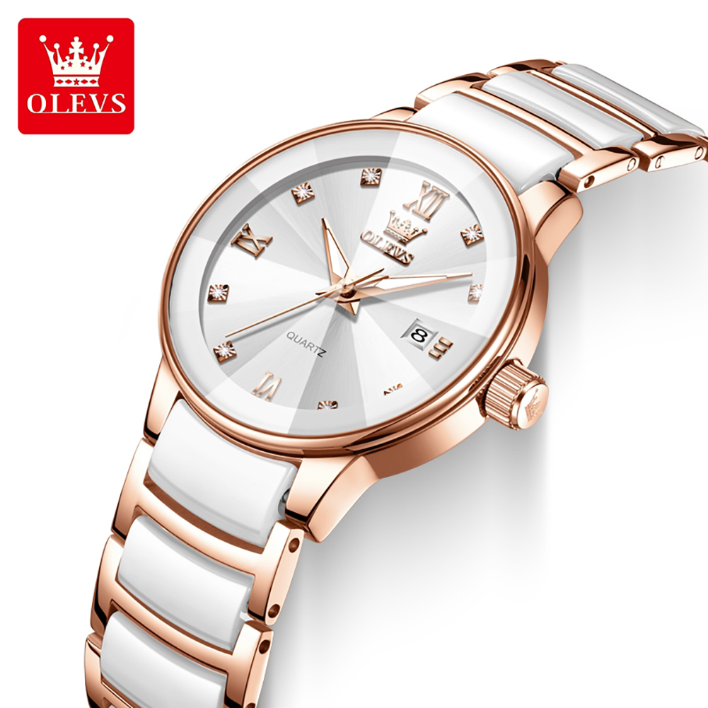 Luxury Ceramic Watch - Jam Tangan Wanita OLEVS 7114 Keramik