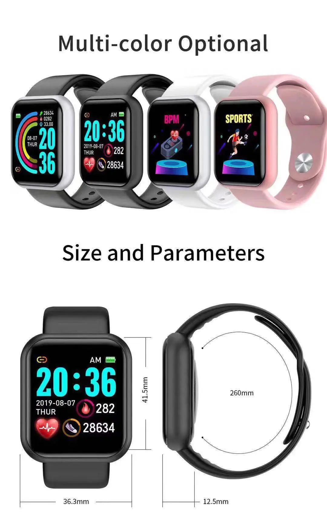 Smartwatch Watches For Men - Jam Tangan Pintar D20 Pro Pria