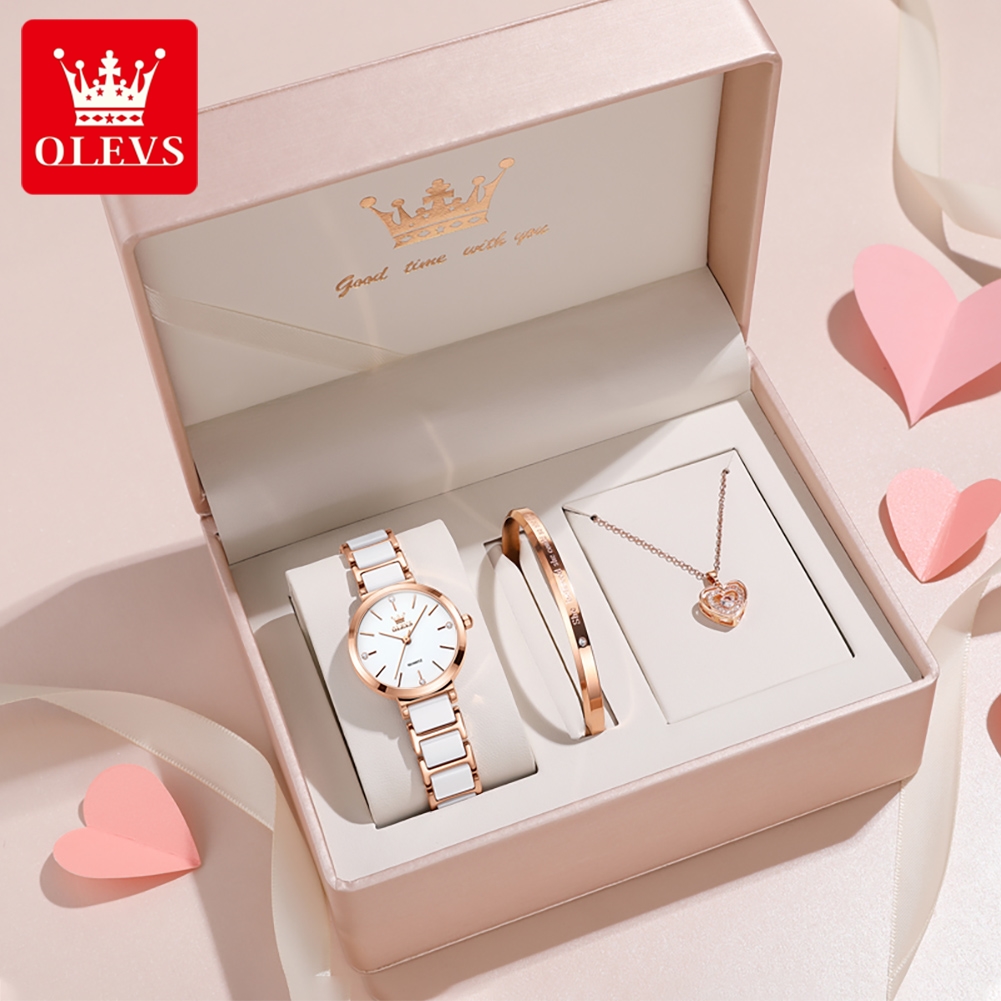 Luxury Ceramic Watch - Jam Tangan Wanita OLEVS 5877 Mewah