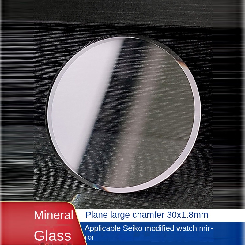 Watch Crystal Replacement - Kaca Mineral Tebal Chamfer Besar Datar