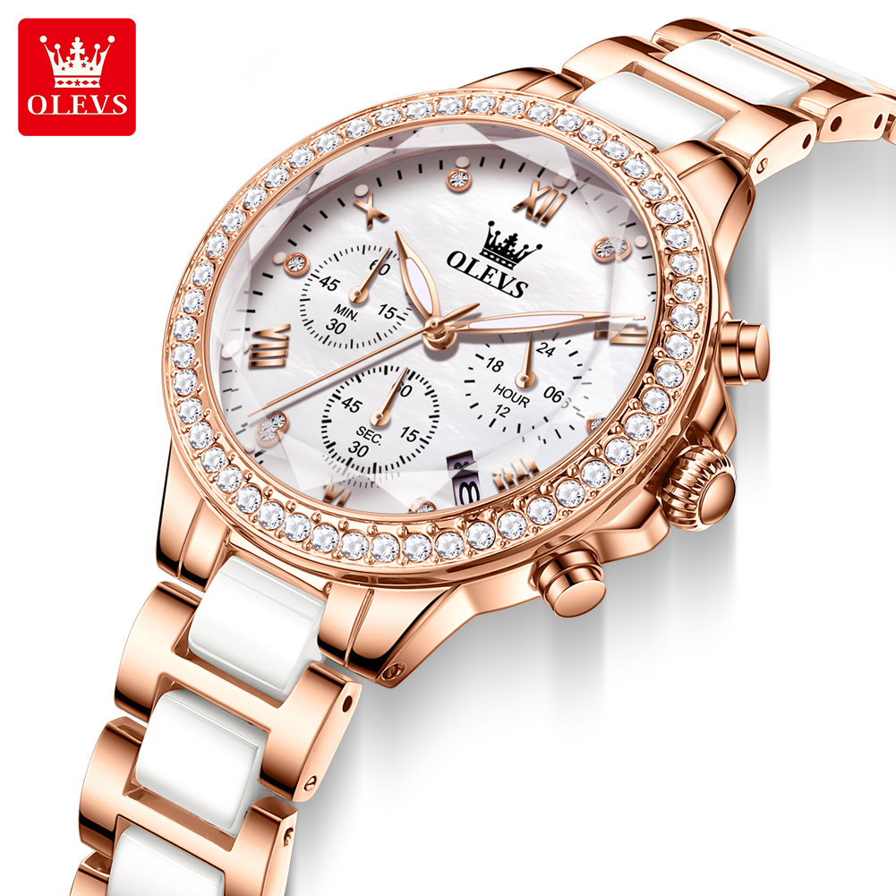 Luxury Ceramic Watch - OLEVS 9999 Jam Tangan Wanita Quartz