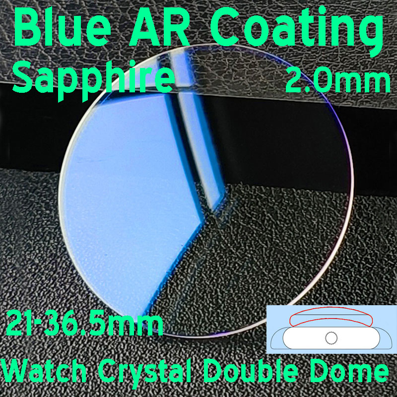Watch Crystal Replacement - Lapisan AR Biru Safir 2Mm Kubah