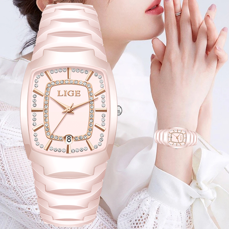 Luxury Ceramic Watch - LIGE Jam Tangan Kuarsa Mewah Elegan