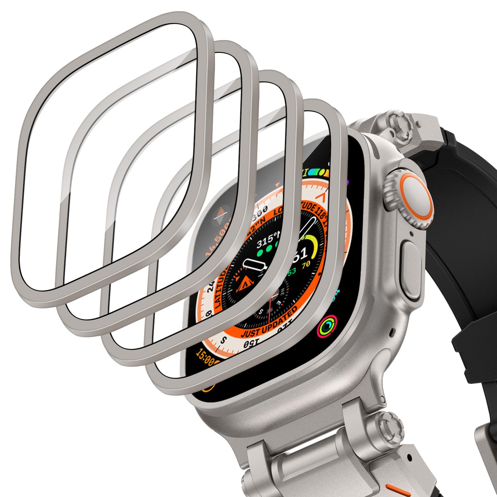 Smartwatch Watches For Men - Casing Aloi Aluminium + Kaca Tempered