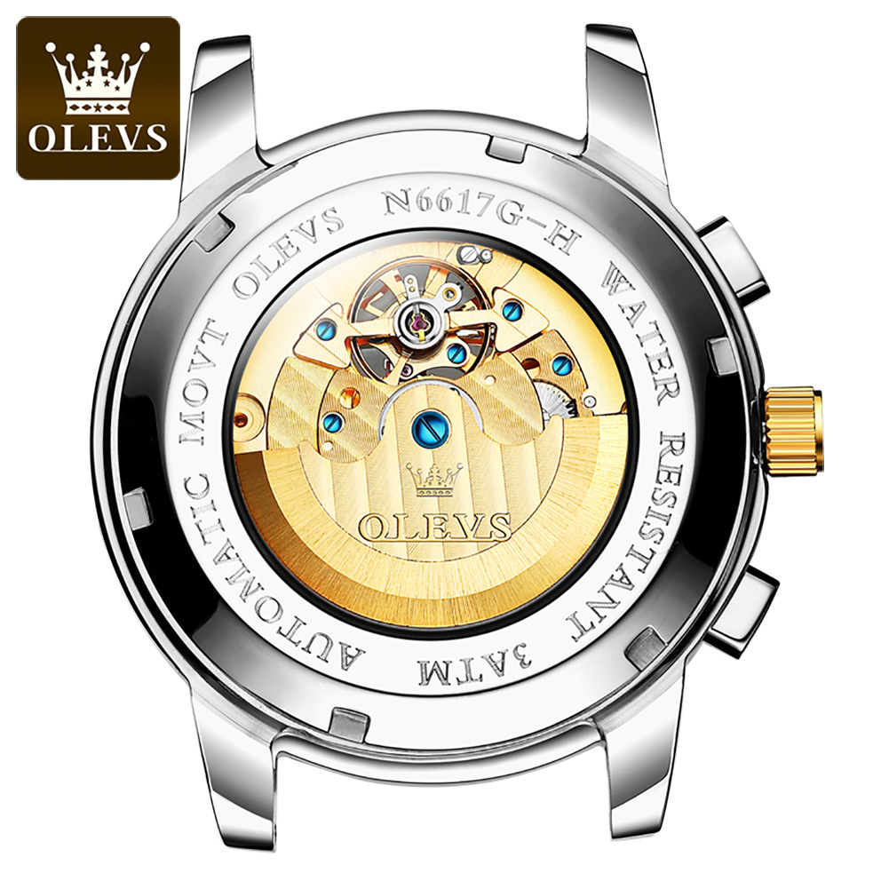 OLEVS 6617 Jam Tangan Mekanik  - Leather Watch Strap ulasan dan harga