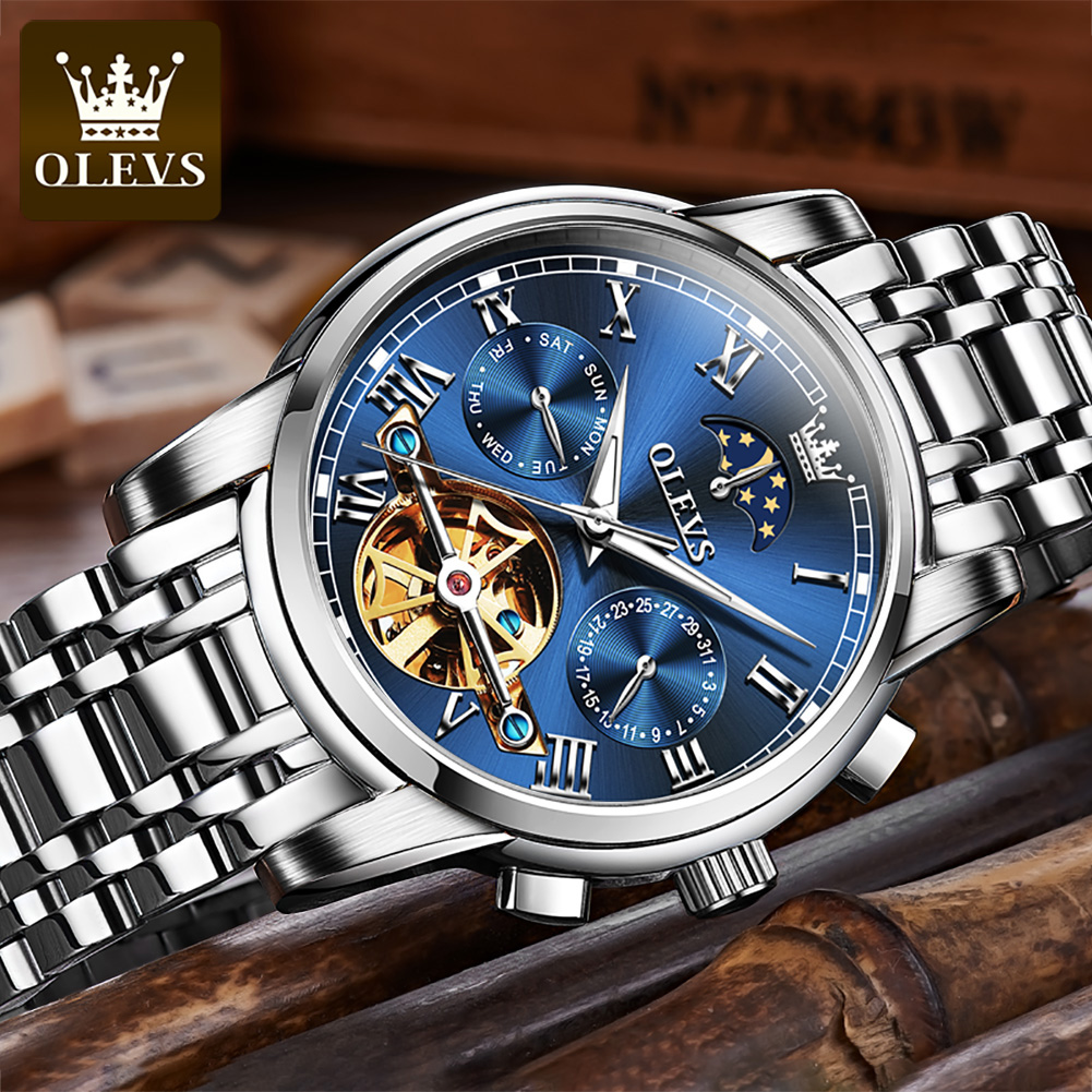 OLEVS 6617 Jam Tangan Mekanik  - Leather Watch Strap ulasan dan harga