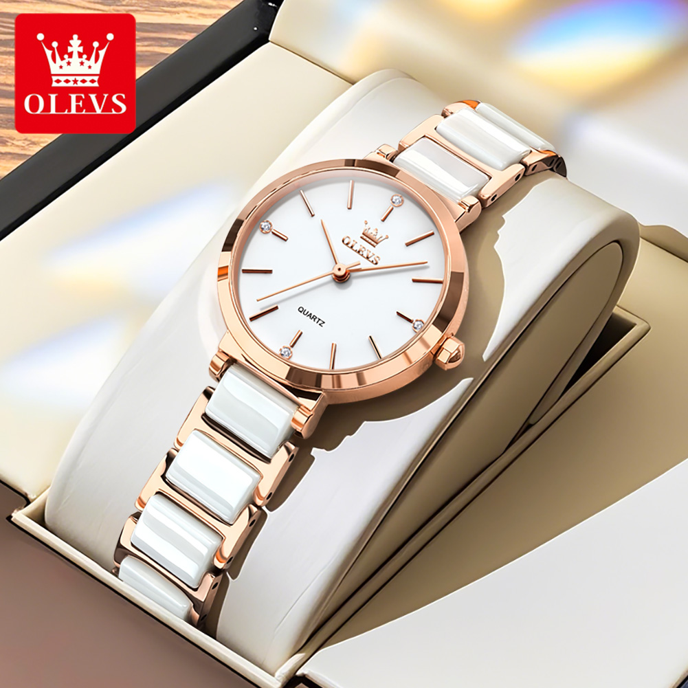 Jam Tangan Wanita OLEVS 5877 M - Luxury Ceramic Watch ulasan dan harga