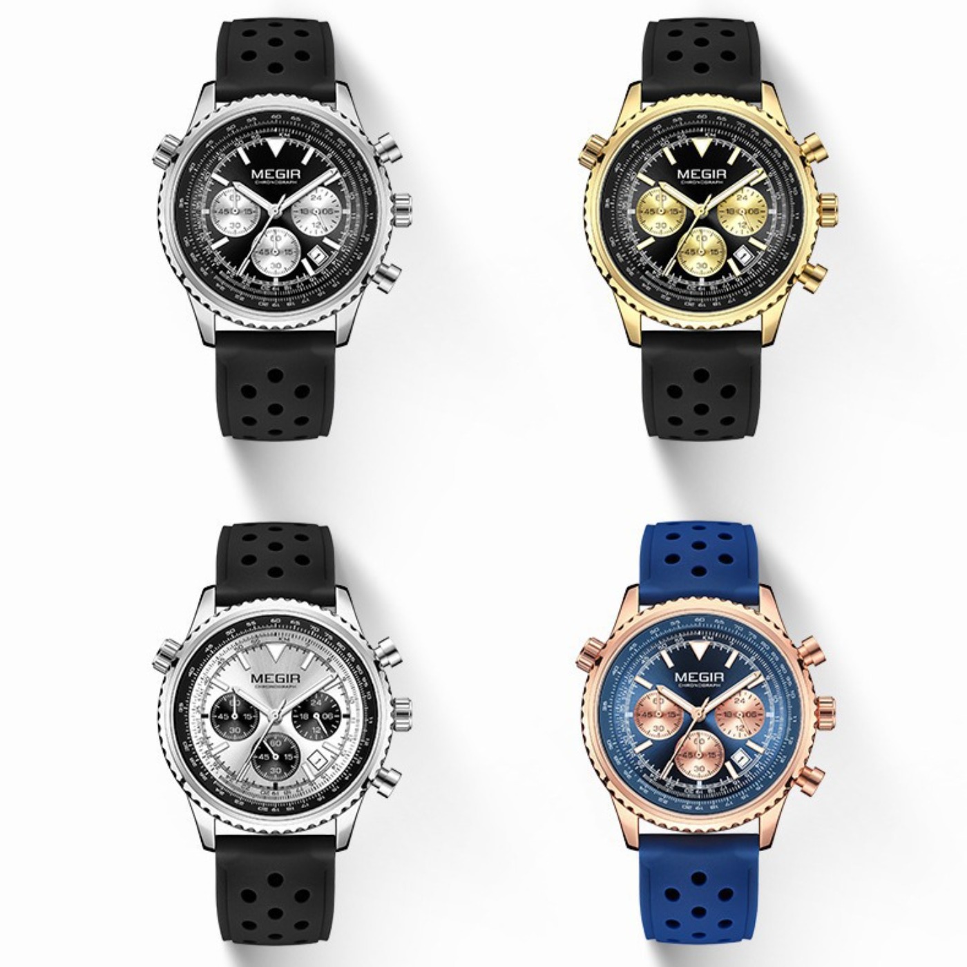 MEGIR Jam Tangan Kuarsa Hitam  - Leather Watch Strap ulasan dan harga