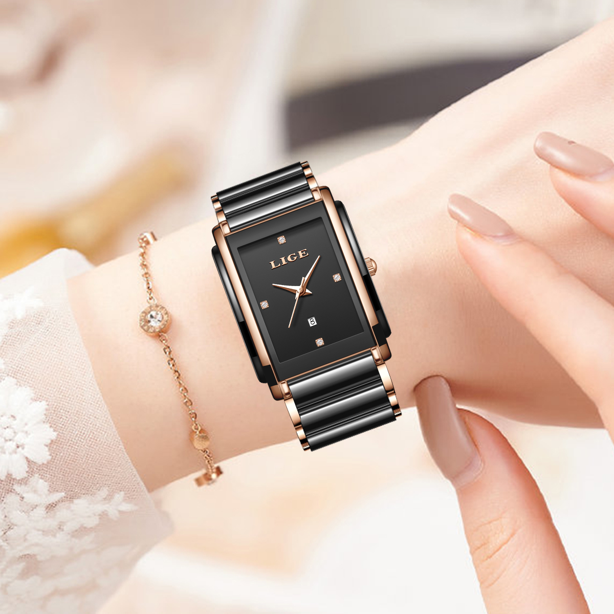 LIGE Jam Tangan Modis Elegan u - Luxury Ceramic Watch ulasan dan harga