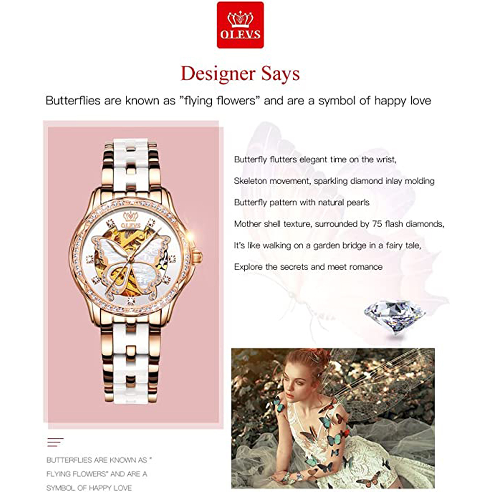 OLEVS Jam Tangan Wanita Otomat - Luxury Ceramic Watch ulasan dan harga