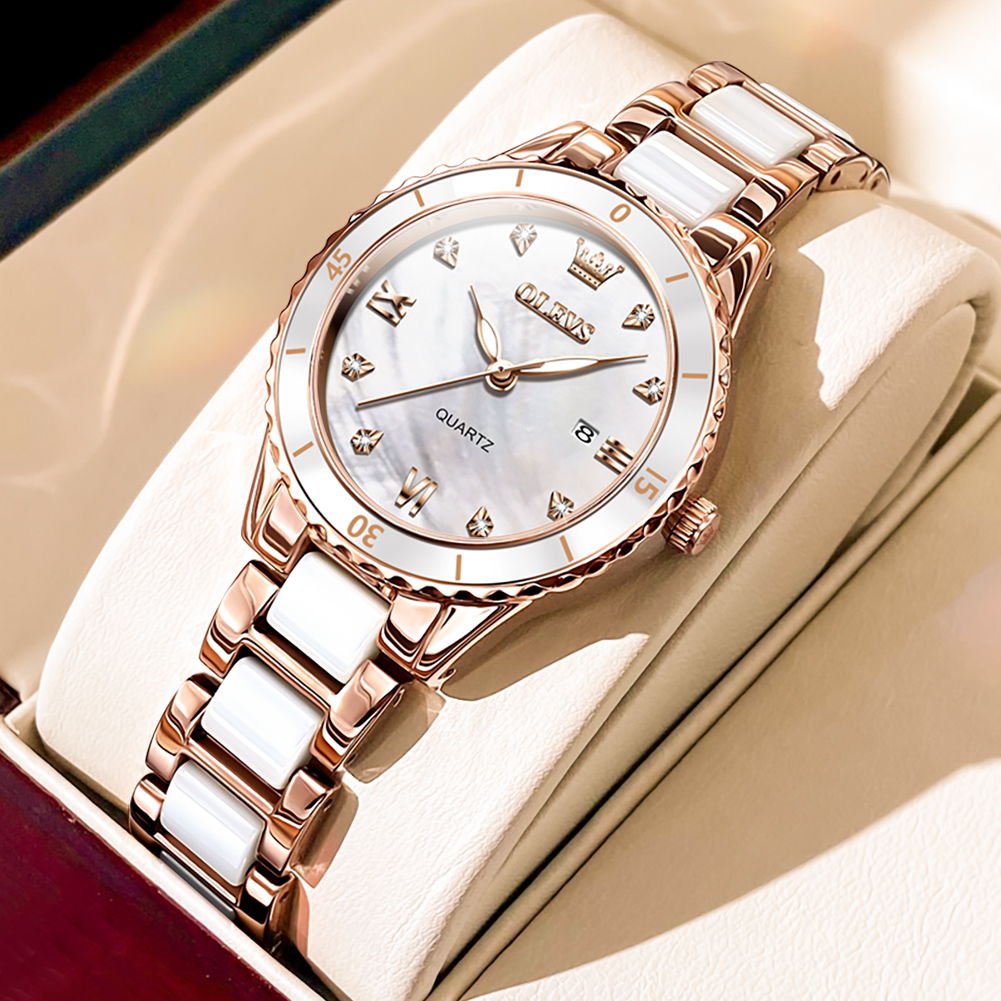 Jam Tangan Wanita OLEVS Quartz - Luxury Ceramic Watch ulasan dan harga