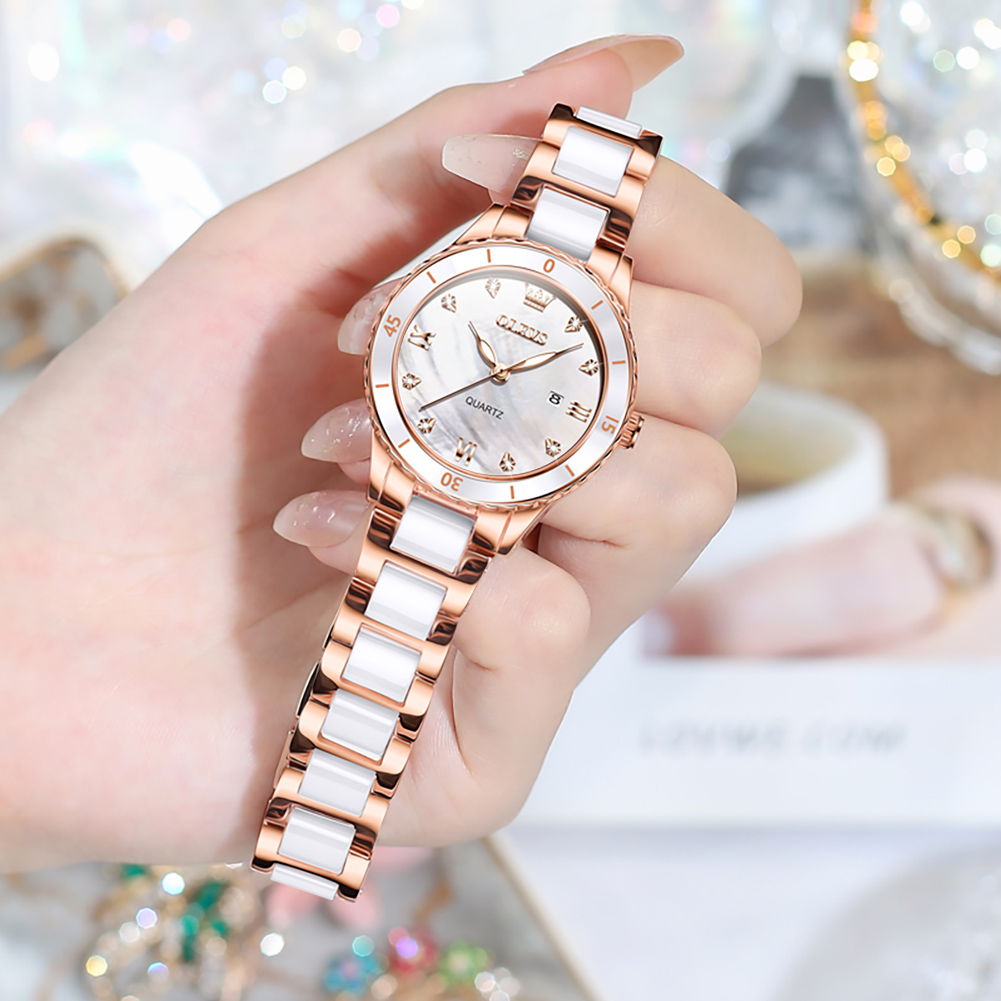Jam Tangan Wanita OLEVS Quartz - Luxury Ceramic Watch ulasan dan harga
