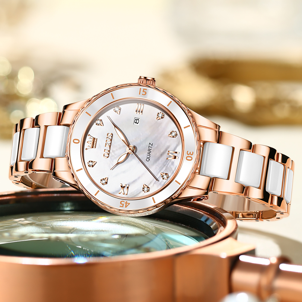Jam Tangan Wanita OLEVS Quartz - Luxury Ceramic Watch ulasan dan harga